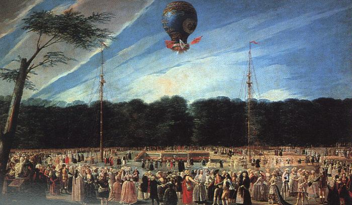 Antonio  Carnicero Balloon Ascent at Aranjuez Sweden oil painting art